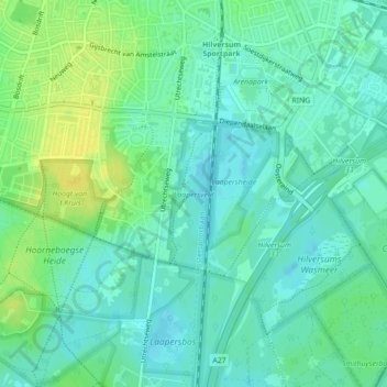 Topografische kaart Laapersveld, hoogte, reliëf