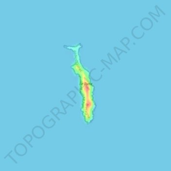Topografische kaart Île Tomé, hoogte, reliëf