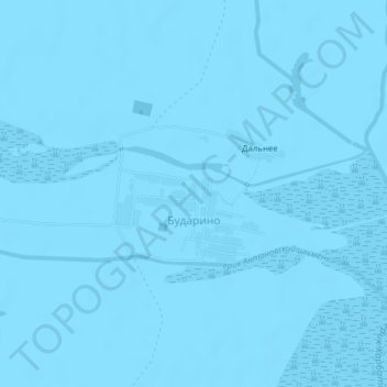 Topografische kaart Бударино, hoogte, reliëf