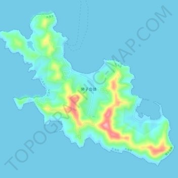 Topografische kaart 獐子岛, hoogte, reliëf