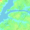 Topografische kaart Chesapeake and Delaware Canal, hoogte, reliëf