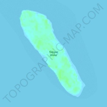 Topografische kaart Tubigan Island, hoogte, reliëf