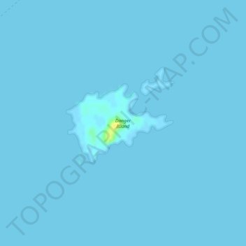 Topografische kaart Danger Island, hoogte, reliëf