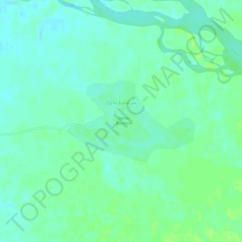 Topografische kaart Орто-Балаган, hoogte, reliëf