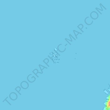Topografische kaart Estela, hoogte, reliëf