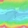 Topografische kaart Columbia River, hoogte, reliëf