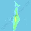 Topografische kaart Big Ambergris Cay, hoogte, reliëf
