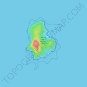 Topografische kaart Réserve Naturelle de l'îlot Mbouzi, hoogte, reliëf