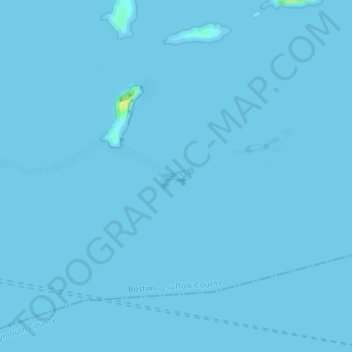 Topografische kaart Little Brewster Island, hoogte, reliëf