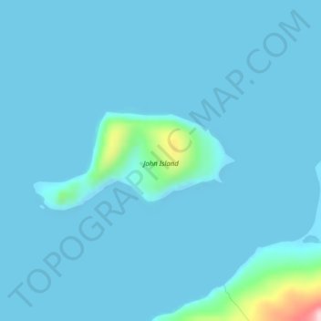 Topografische kaart John Island, hoogte, reliëf