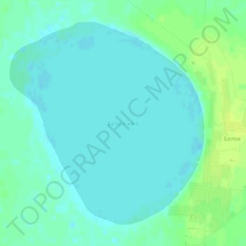 Topografische kaart озеро Белое, hoogte, reliëf