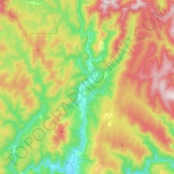 Topografische kaart Akatarawa River, hoogte, reliëf