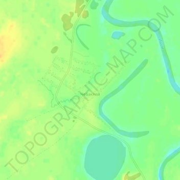 Topografische kaart Чебаклей, hoogte, reliëf