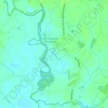 Topografische kaart Fiume Livenza, hoogte, reliëf