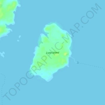 Topografische kaart Lupa Island, hoogte, reliëf