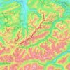Topografische kaart Lechtal, hoogte, reliëf