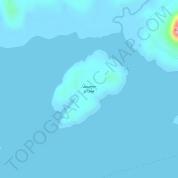 Topografische kaart Parangan Island, hoogte, reliëf