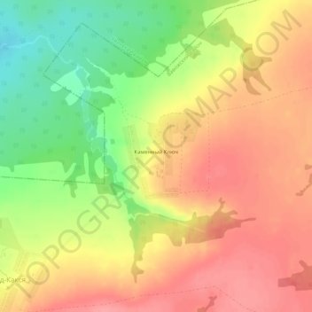 Topografische kaart Каменный Ключ, hoogte, reliëf