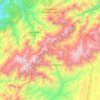 Topografische kaart Parc National de Toubkal, hoogte, reliëf
