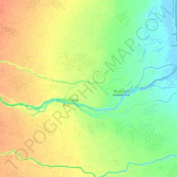 Topografische kaart Attawapiskat River, hoogte, reliëf