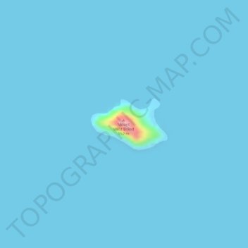 Topografische kaart West Bolod Island, hoogte, reliëf