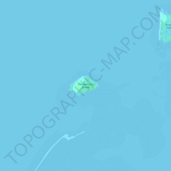 Topografische kaart Parunponon Island, hoogte, reliëf