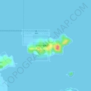 Topografische kaart 纯洲岛, hoogte, reliëf