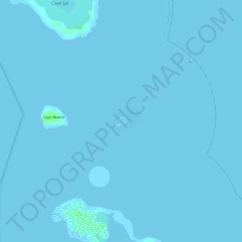 Topografische kaart Islote Cayo Peraza, Parque Nacional Morrocoy, hoogte, reliëf