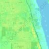 Topografische kaart Florida Ridge, hoogte, reliëf
