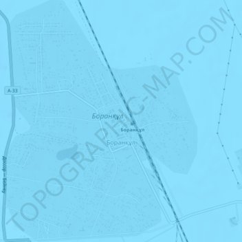Topografische kaart Боранкул, hoogte, reliëf