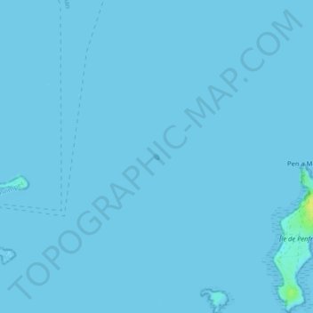 Topografische kaart Île de Guiriden, hoogte, reliëf