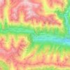 Topografische kaart Virgental, hoogte, reliëf