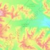 Topografische kaart South Rimo Glacier, hoogte, reliëf