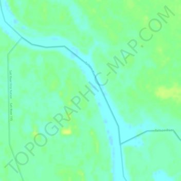 Topografische kaart Taltson River, hoogte, reliëf