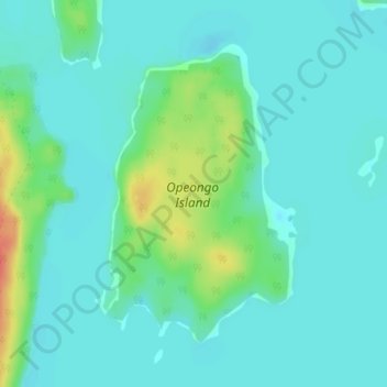 Topografische kaart Opeongo Island, hoogte, reliëf