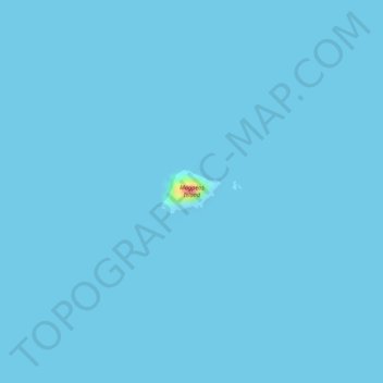 Topografische kaart Magpeos Island, hoogte, reliëf