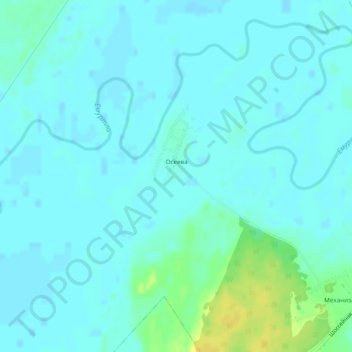 Topografische kaart Осеева, hoogte, reliëf