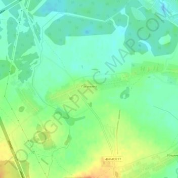 Topografische kaart Папивино, hoogte, reliëf