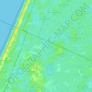 Topografische kaart Van Limburg Stirum Kanaal, hoogte, reliëf