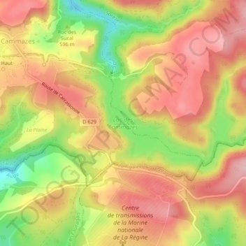 Topografische kaart Lac des Cammazes, hoogte, reliëf