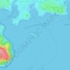 Topografische kaart Drake's Island, hoogte, reliëf