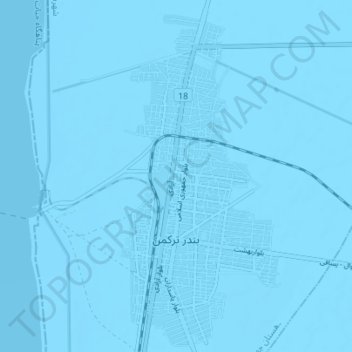 Topografische kaart Bandar-e Torkaman, hoogte, reliëf