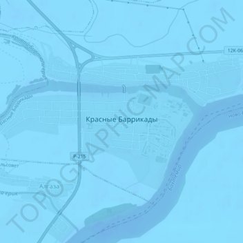 Topografische kaart Красные Баррикады, hoogte, reliëf