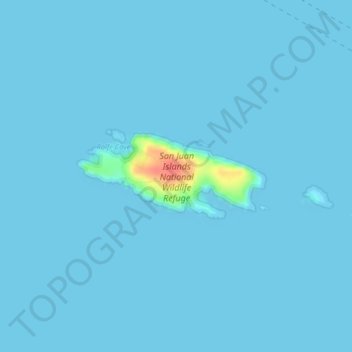 Topografische kaart Matia Island, hoogte, reliëf