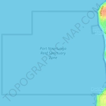 Topografische kaart Port Noarlunga Reef Sanctuary Zone, hoogte, reliëf
