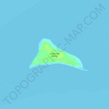 Topografische kaart Lumbucan Island, hoogte, reliëf