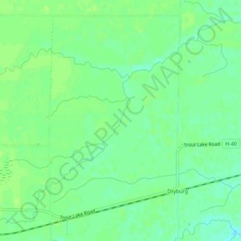 Topografische kaart Trout Brook, hoogte, reliëf