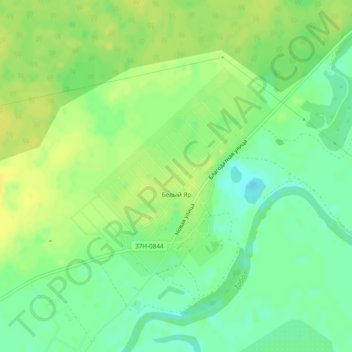 Topografische kaart Белый Яр, hoogte, reliëf