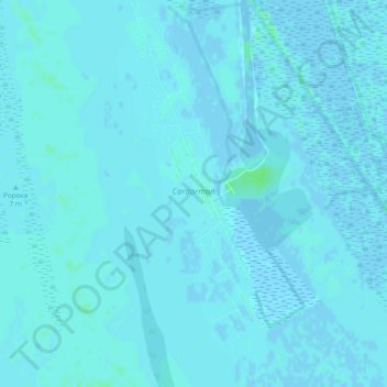 Topografische kaart Caraorman, hoogte, reliëf