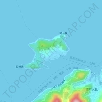 Topografische kaart 三角島, hoogte, reliëf